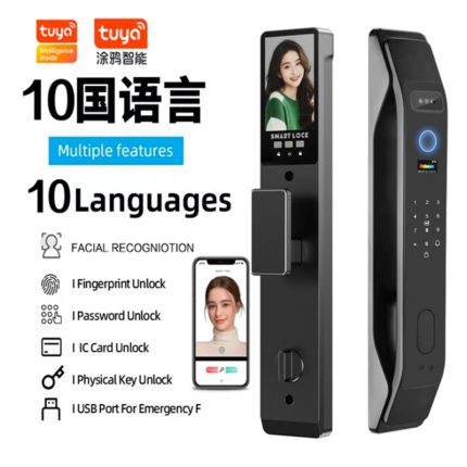 Fully Automatic Face Recognition Fingerprint Lock Tuya Tuya Video Intercom Smart Door Lock Home Anti-Theft Lock