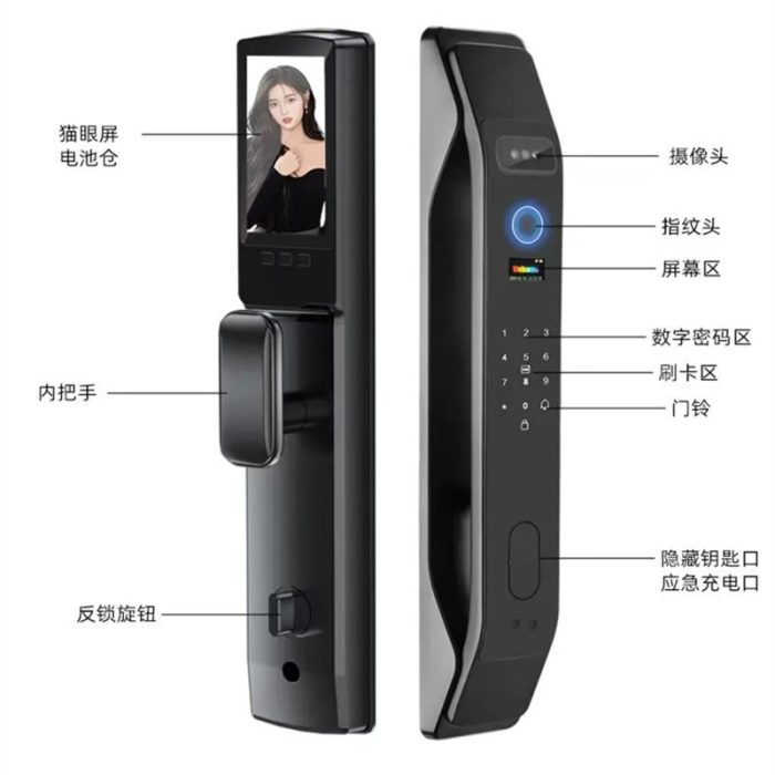 Fully Automatic Face Recognition Fingerprint Lock Tuya Tuya Video Intercom Smart Door Lock Home Anti-Theft Lock - Image 3